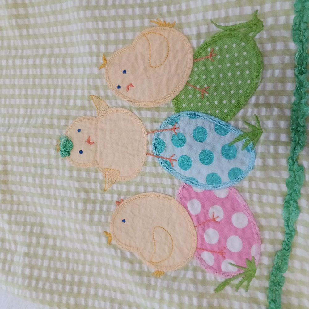 Kids' Bailey Boys Applique Eggs Chicks Easter Green and Pink Sleeveless Dress 2T - Picture 5 of 7